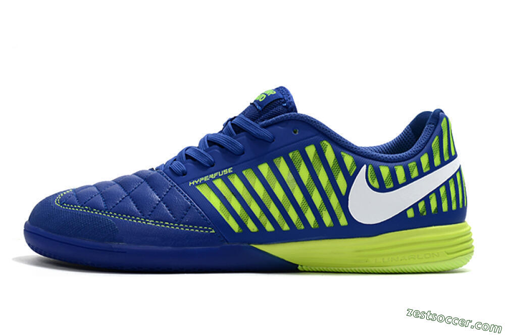 Nike Lunar Gato 2 IC Low-Tops Soccer Shoes - Blue/Yellow/White 2