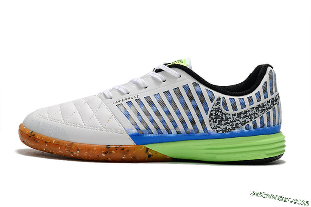 Nike Lunar Gato 2 IC Low-Tops Soccer Shoes - White/Black/Blue/Yellow 2