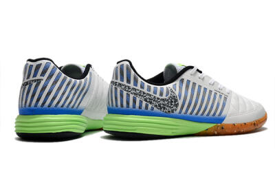 Nike Lunar Gato 2 IC Low-Tops Soccer Shoes - White/Black/Blue/Yellow