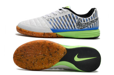 Nike Lunar Gato 2 IC Low-Tops Soccer Shoes - White/Black/Blue/Yellow