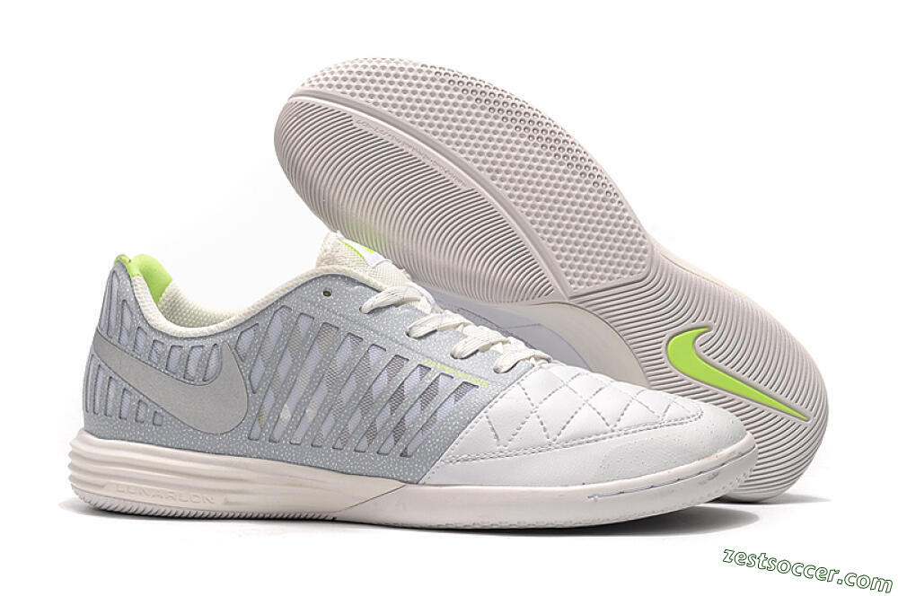 Nike Lunar Gato 2 IC Low-Tops Soccer Shoes - White/Grey/Silver 0