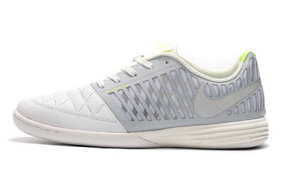 Nike Lunar Gato 2 IC Low-Tops Soccer Shoes - White/Grey/Silver