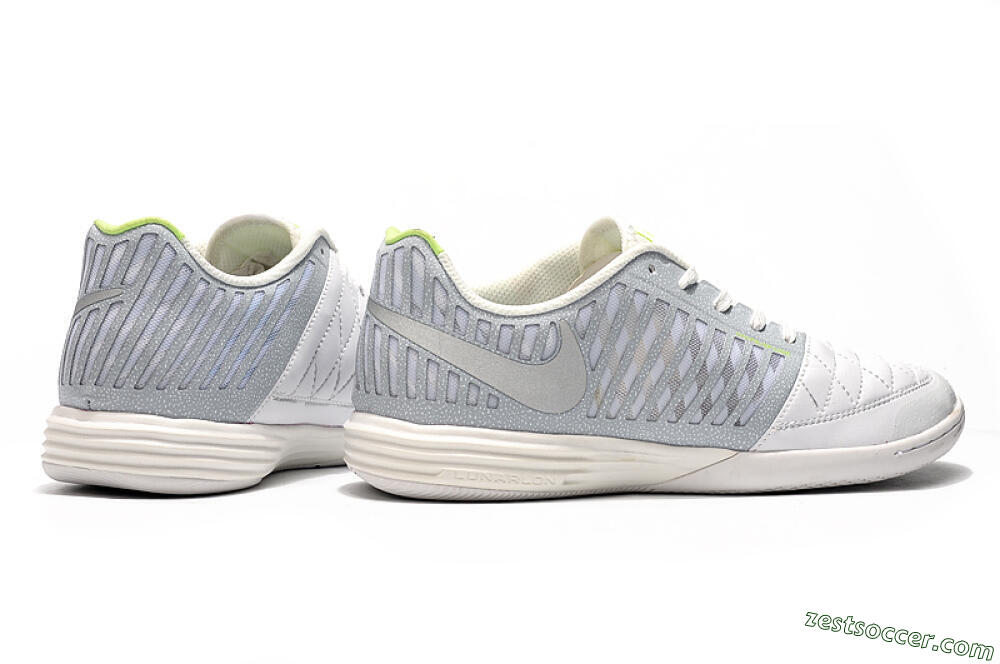 Nike Lunar Gato 2 IC Low-Tops Soccer Shoes - White/Grey/Silver 9