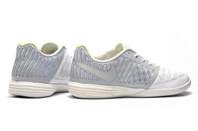 Nike Lunar Gato 2 IC Low-Tops Soccer Shoes - White/Grey/Silver