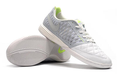 Nike Lunar Gato 2 IC Low-Tops Soccer Shoes - White/Grey/Silver