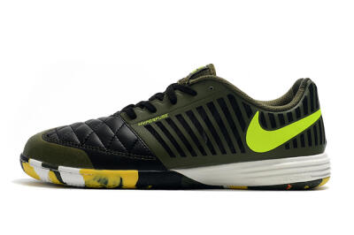 Nike Lunar Gato 2 IC Low-Tops Soccer Shoes - Black/Green/Yellow