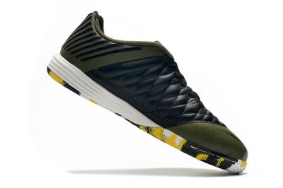 Nike Lunar Gato 2 IC Low-Tops Soccer Shoes - Black/Green/Yellow