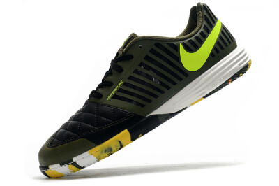 Nike Lunar Gato 2 IC Low-Tops Soccer Shoes - Black/Green/Yellow