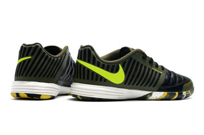 Nike Lunar Gato 2 IC Low-Tops Soccer Shoes - Black/Green/Yellow