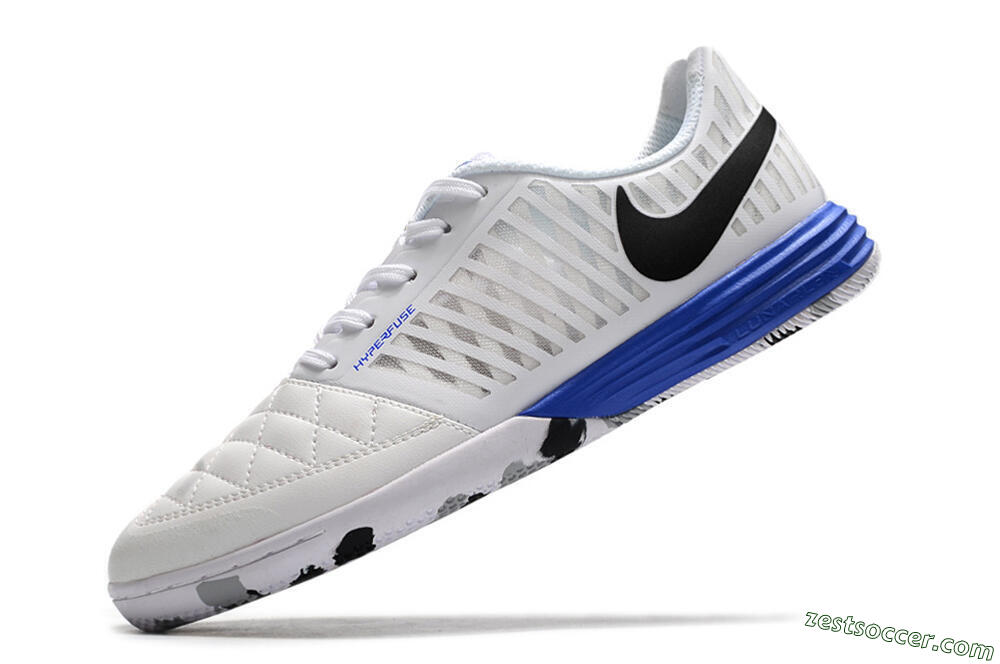 Nike Lunar Gato 2 IC Low-Tops Soccer Shoes - White/Black/Blue 5