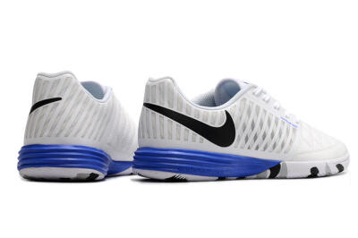 Nike Lunar Gato 2 IC Low-Tops Soccer Shoes - White/Black/Blue