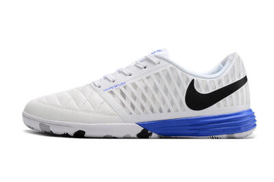 Nike Lunar Gato 2 IC Low-Tops Soccer Shoes - White/Black/Blue
