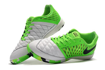 Nike Lunar Gato 2 IC Low-Tops Soccer Shoes - White/Green/Black