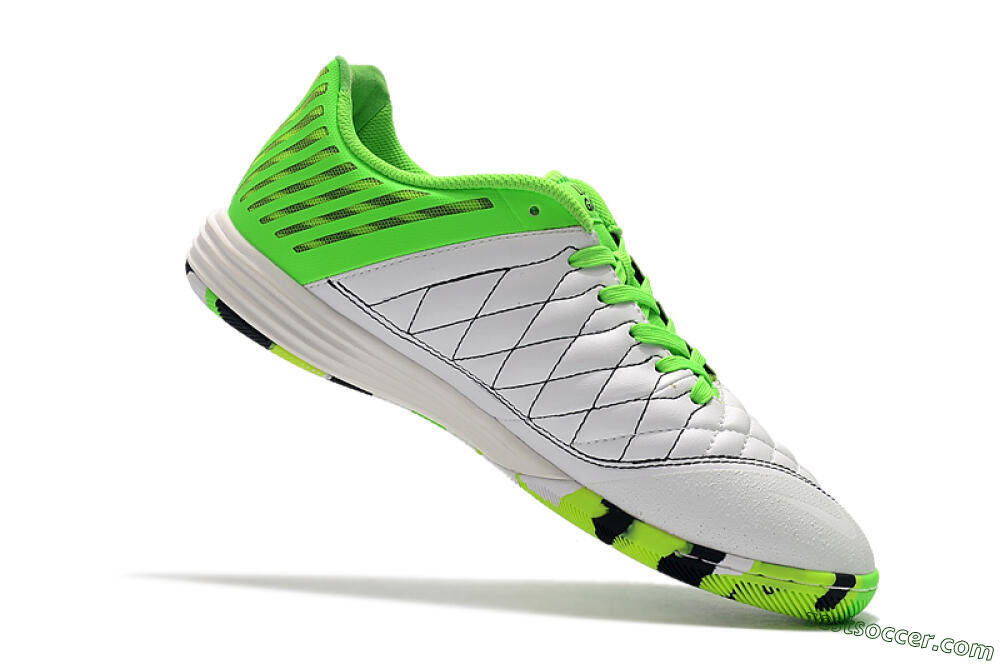 Nike Lunar Gato 2 IC Low-Tops Soccer Shoes - White/Green/Black 7