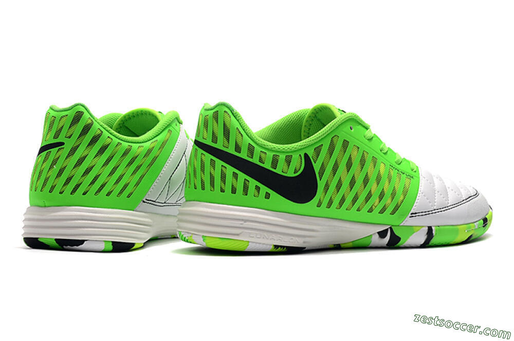 Nike Lunar Gato 2 IC Low-Tops Soccer Shoes - White/Green/Black 9