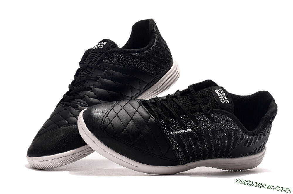 Nike Lunar Gato 2 IC Low-Tops Soccer Shoes - Black/Silver/White 6