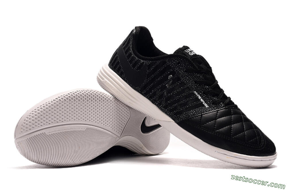Nike Lunar Gato 2 IC Low-Tops Soccer Shoes - Black/Silver/White 4
