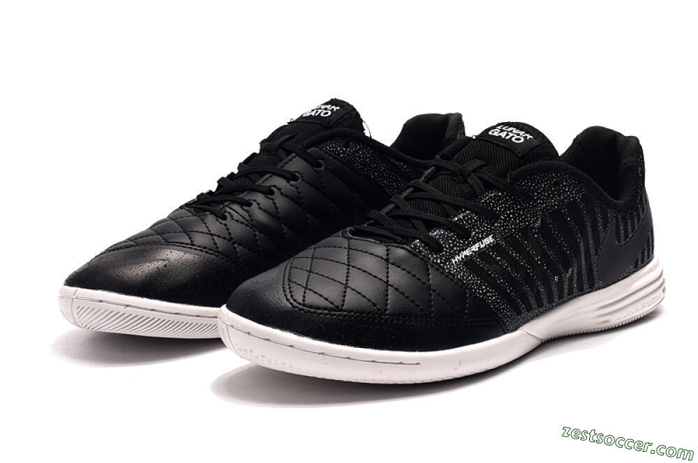 Nike Lunar Gato 2 IC Low-Tops Soccer Shoes - Black/Silver/White 5