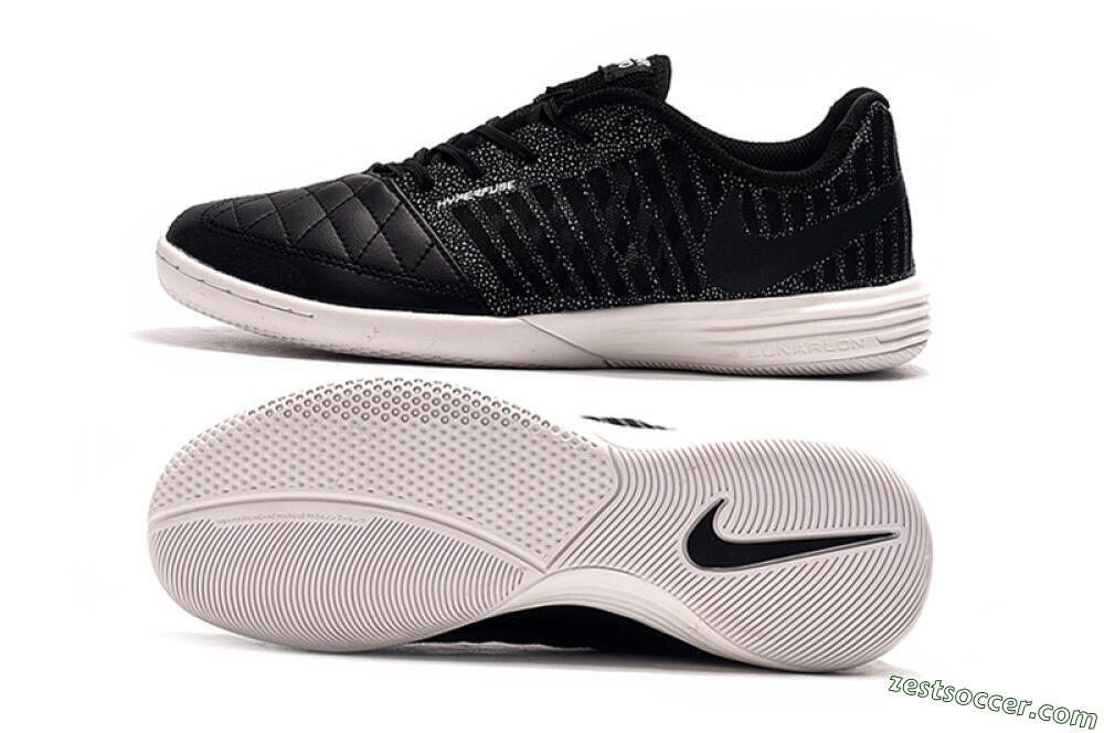Nike Lunar Gato 2 IC Low-Tops Soccer Shoes - Black/Silver/White 1