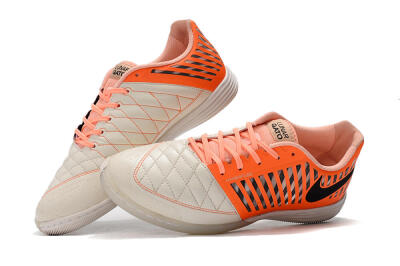 Nike Lunar Gato 2 IC Low-Tops Soccer Shoes - White/Orange/Black