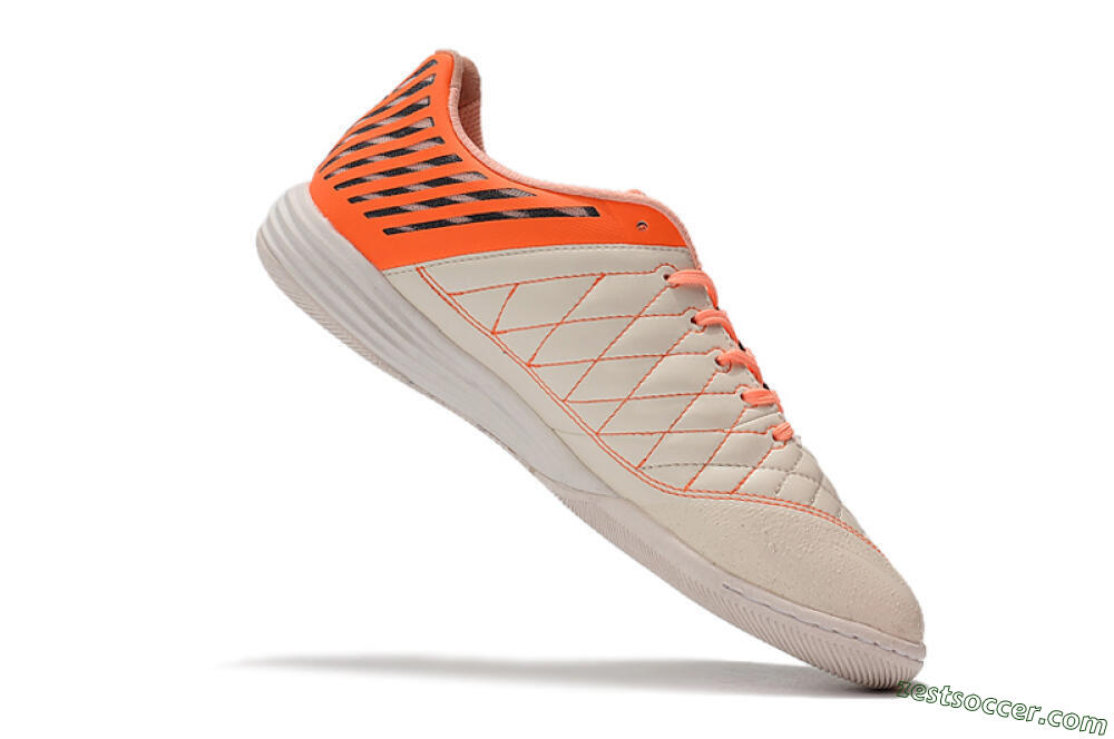 Nike Lunar Gato 2 IC Low-Tops Soccer Shoes - White/Orange/Black 7