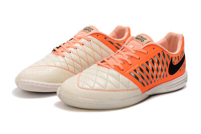 Nike Lunar Gato 2 IC Low-Tops Soccer Shoes - White/Orange/Black