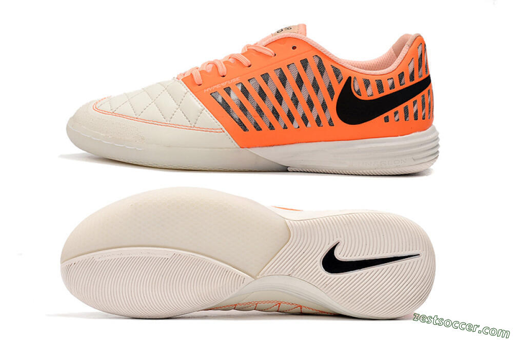 Nike Lunar Gato 2 IC Low-Tops Soccer Shoes - White/Orange/Black 1