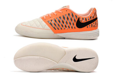 Nike Lunar Gato 2 IC Low-Tops Soccer Shoes - White/Orange/Black