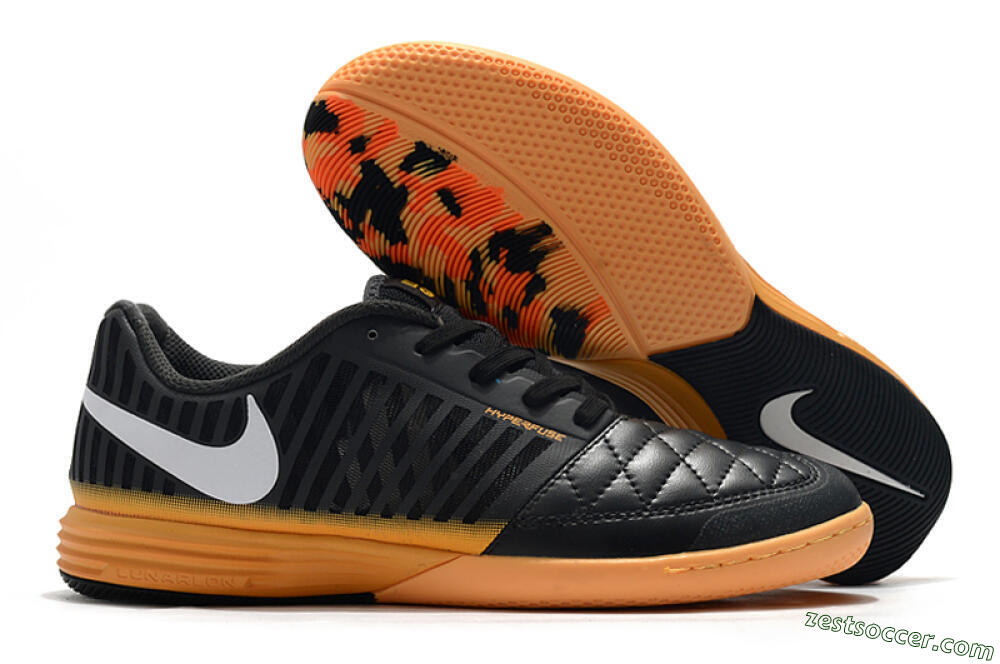 Nike Lunar Gato 2 IC Low-Tops Soccer Shoes - Black/White/Brown 0