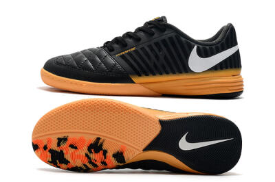 Nike Lunar Gato 2 IC Low-Tops Soccer Shoes - Black/White/Brown