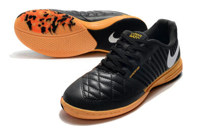 Nike Lunar Gato 2 IC Low-Tops Soccer Shoes - Black/White/Brown