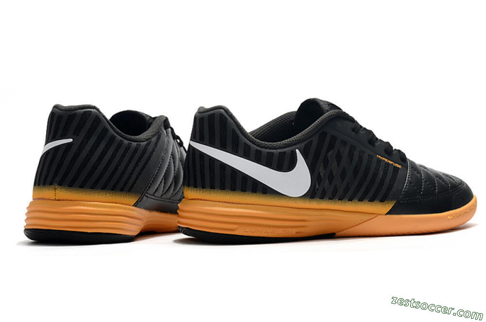 Nike Lunar Gato 2 IC Low-Tops Soccer Shoes - Black/White/Brown 6
