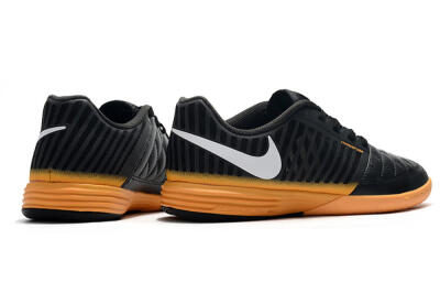 Nike Lunar Gato 2 IC Low-Tops Soccer Shoes - Black/White/Brown