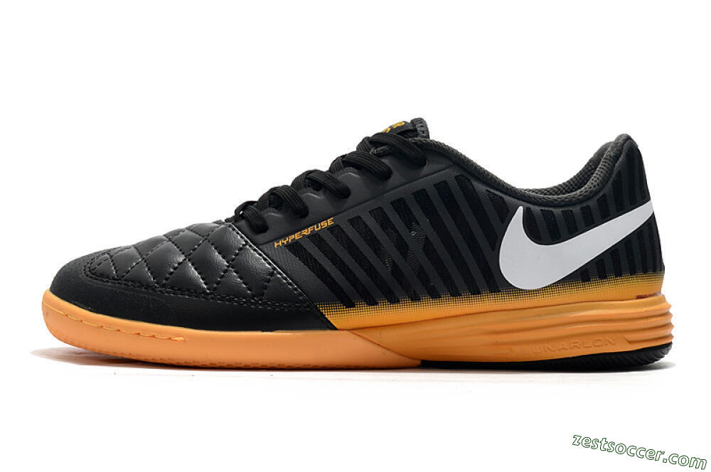 Nike Lunar Gato 2 IC Low-Tops Soccer Shoes - Black/White/Brown 2