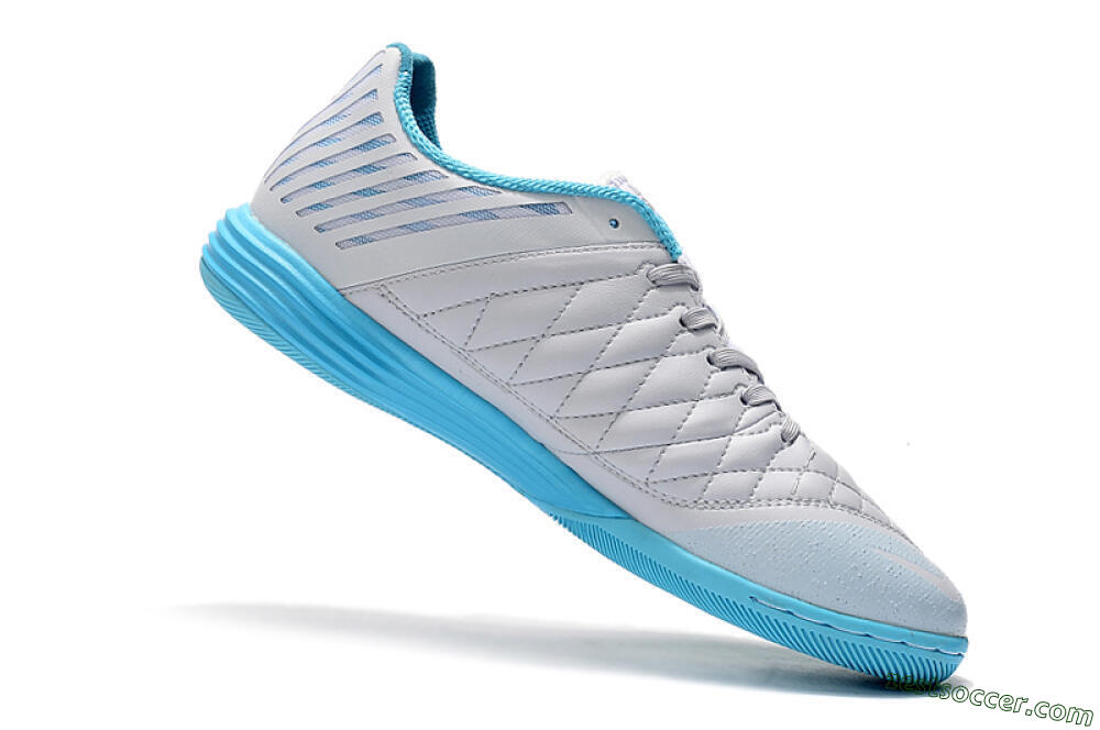 Nike Lunar Gato 2 IC Low-Tops Soccer Shoes - White/Silver/Jade 6