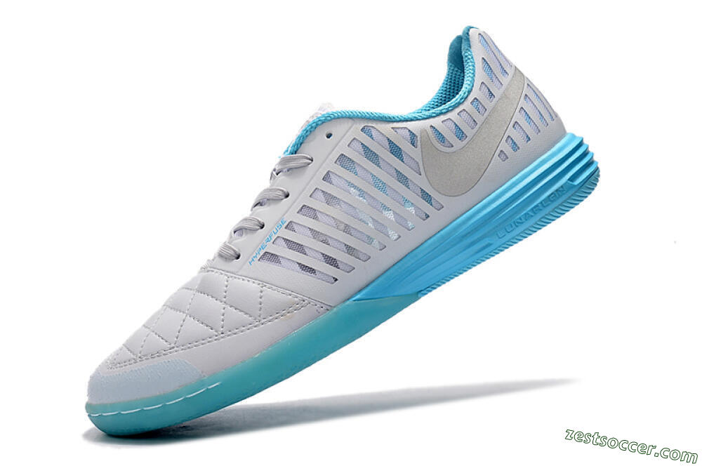 Nike Lunar Gato 2 IC Low-Tops Soccer Shoes - White/Silver/Jade 7