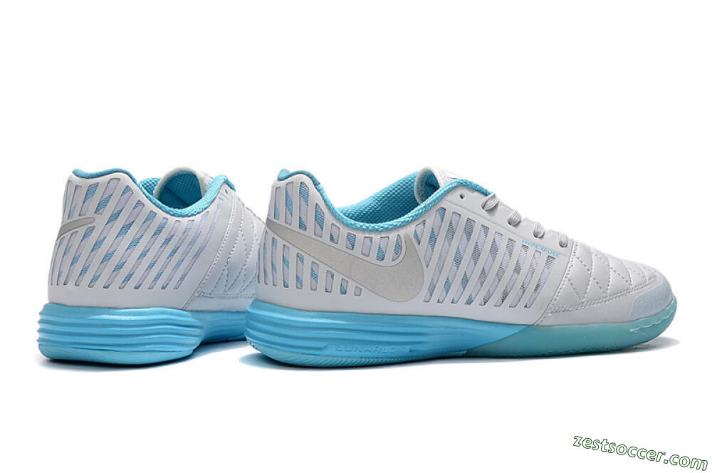 Nike Lunar Gato 2 IC Low-Tops Soccer Shoes - White/Silver/Jade 8