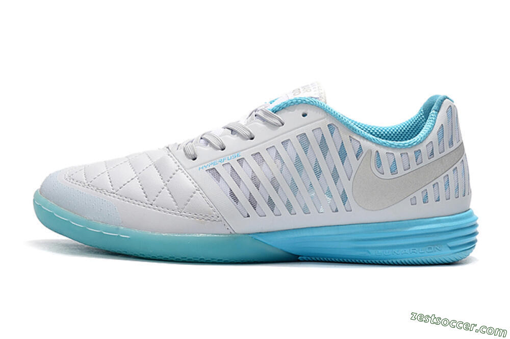 Nike Lunar Gato 2 IC Low-Tops Soccer Shoes - White/Silver/Jade 0