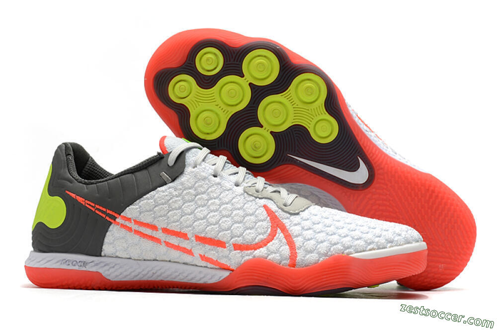 Nike React Gato IC Low-Tops Soccer Shoes - White/Red/Yellow/Grey 0