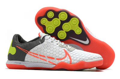 Nike React Gato IC Low-Tops Soccer Shoes - White/Red/Yellow/Grey