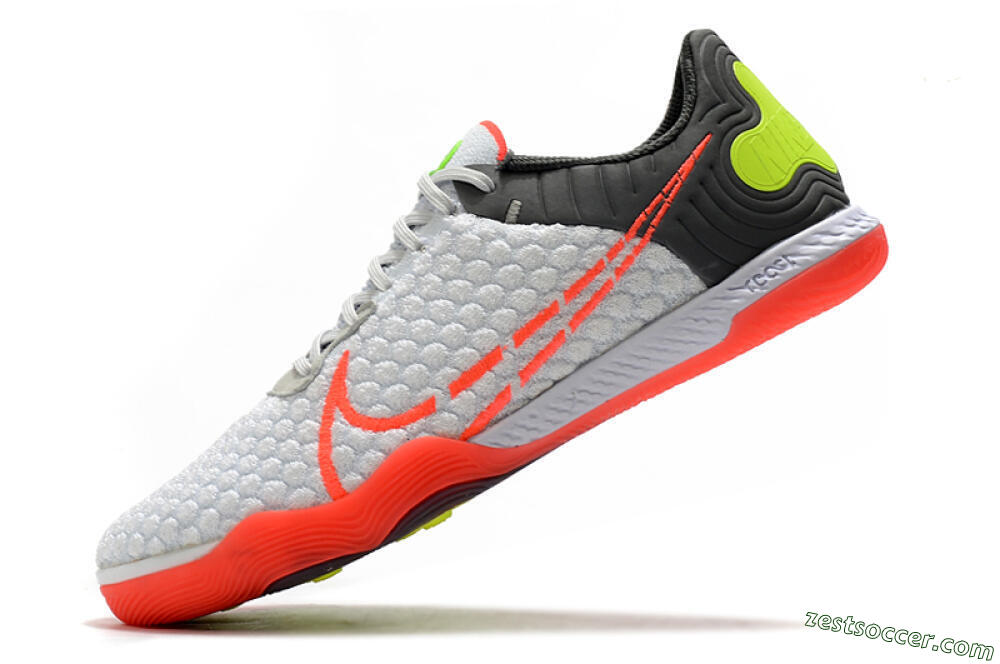 Nike React Gato IC Low-Tops Soccer Shoes - White/Red/Yellow/Grey 5