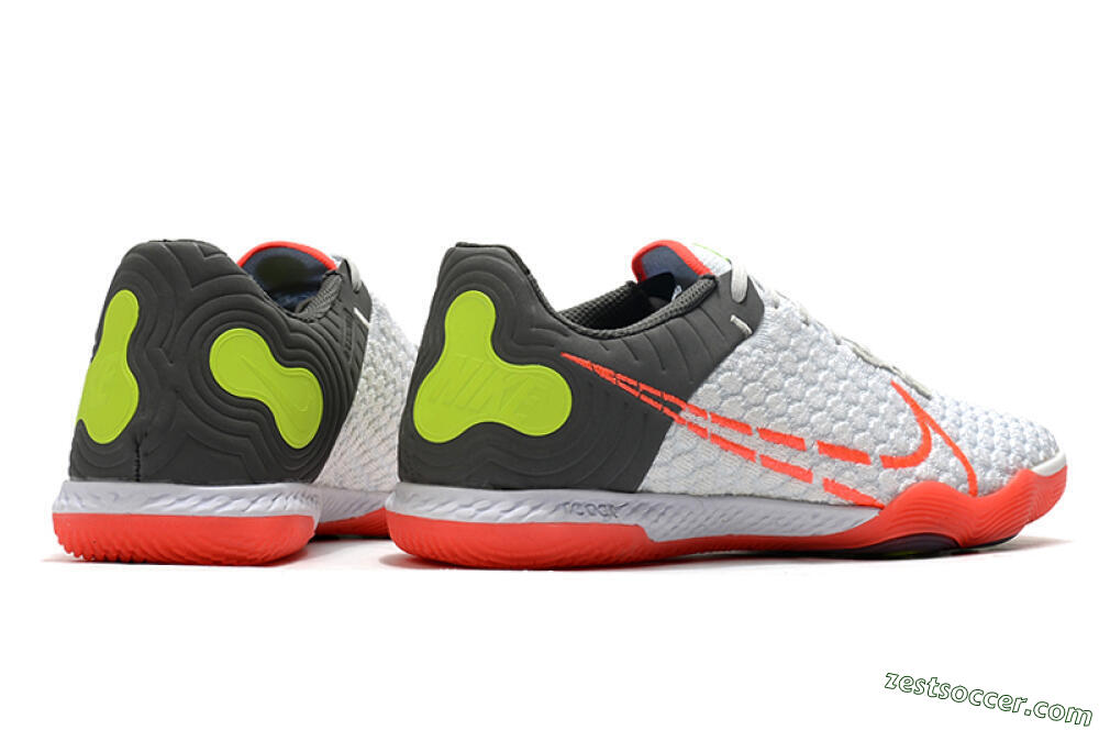 Nike React Gato IC Low-Tops Soccer Shoes - White/Red/Yellow/Grey 6