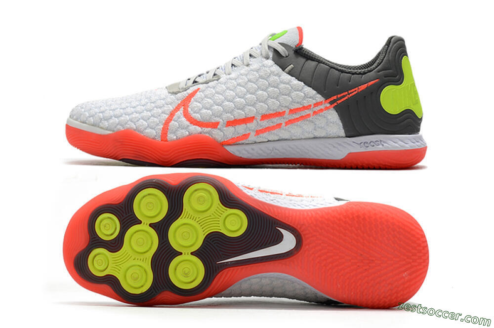 Nike React Gato IC Low-Tops Soccer Shoes - White/Red/Yellow/Grey 1