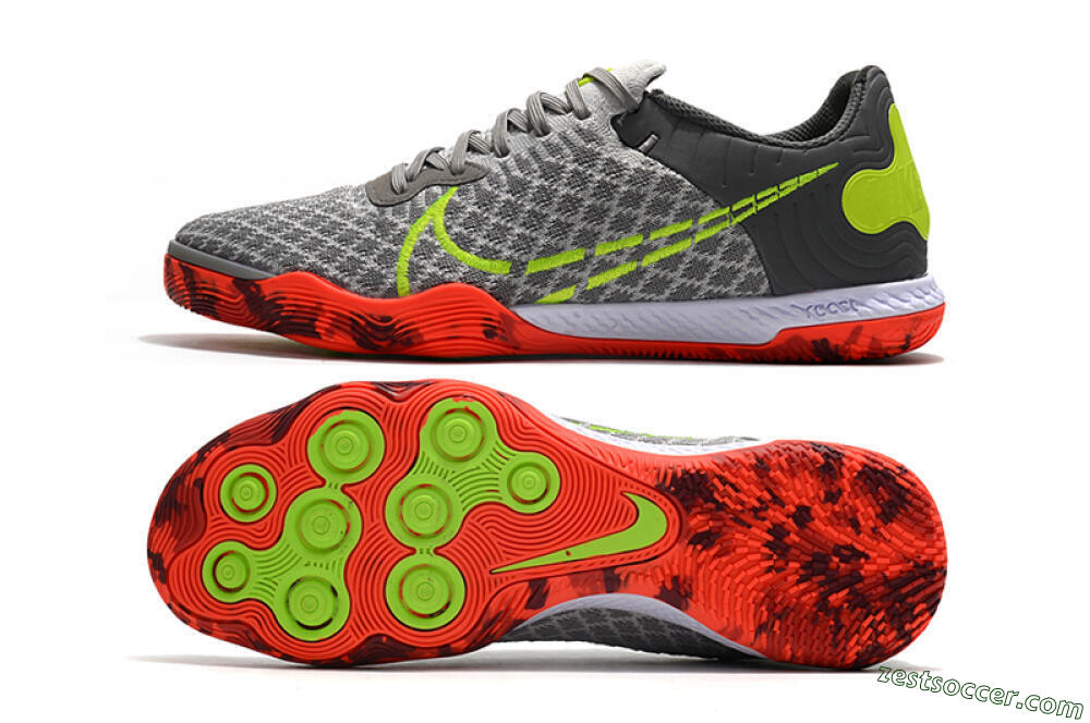 Nike React Gato IC Low-Tops Soccer Shoes - Grey/Red/Yellow 1