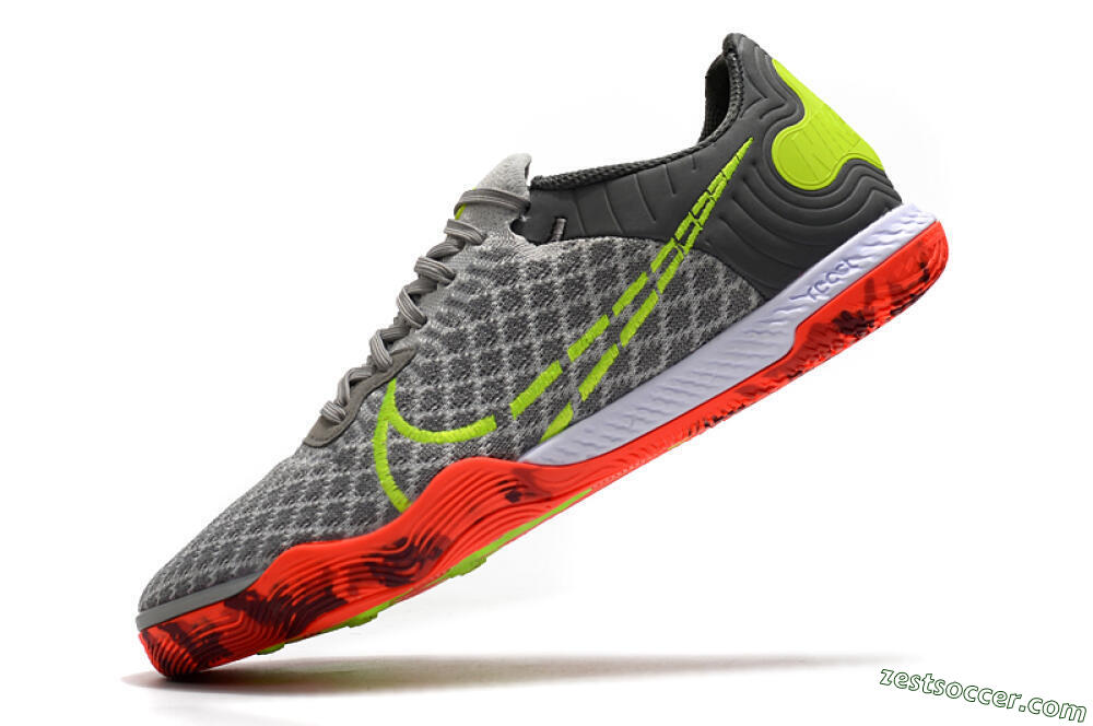 Nike React Gato IC Low-Tops Soccer Shoes - Grey/Red/Yellow 5