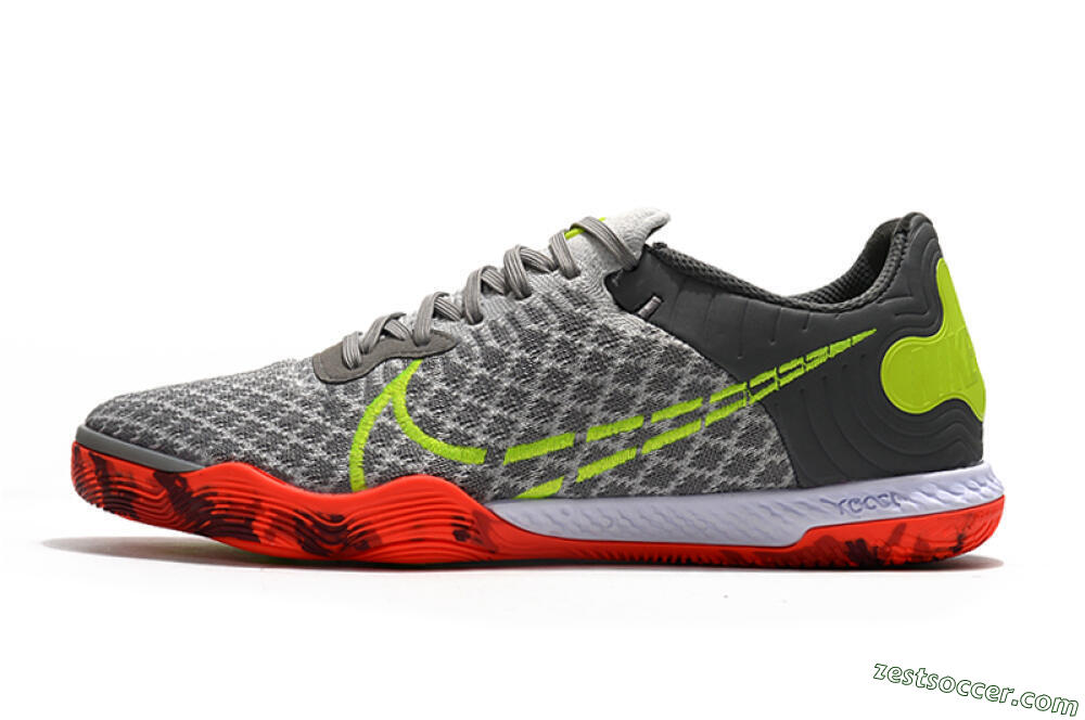 Nike React Gato IC Low-Tops Soccer Shoes - Grey/Red/Yellow 2