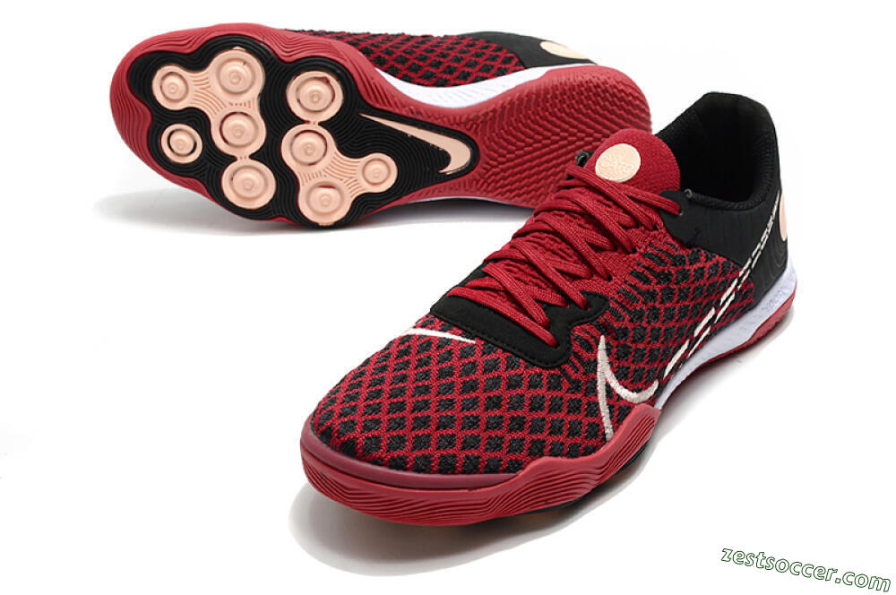Nike React Gato IC Low-Tops Soccer Shoes - Red/White/Black 3