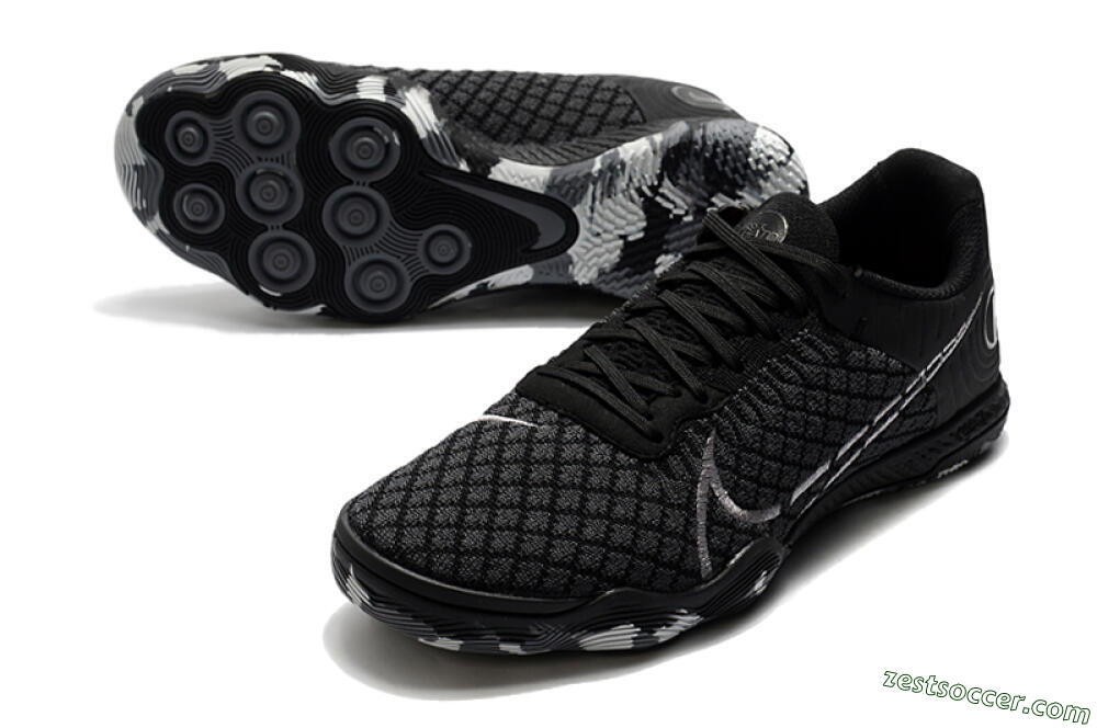 Nike React Gato IC Low-Tops Soccer Shoes - Black/Silver/Grey 3