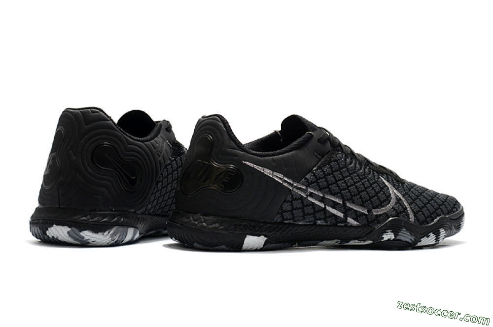 Nike React Gato IC Low-Tops Soccer Shoes - Black/Silver/Grey 6