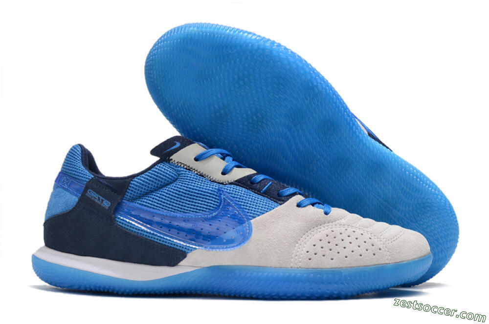 Nike Street Gato IC Low-Tops Soccer Shoes - Grey/Blue 0